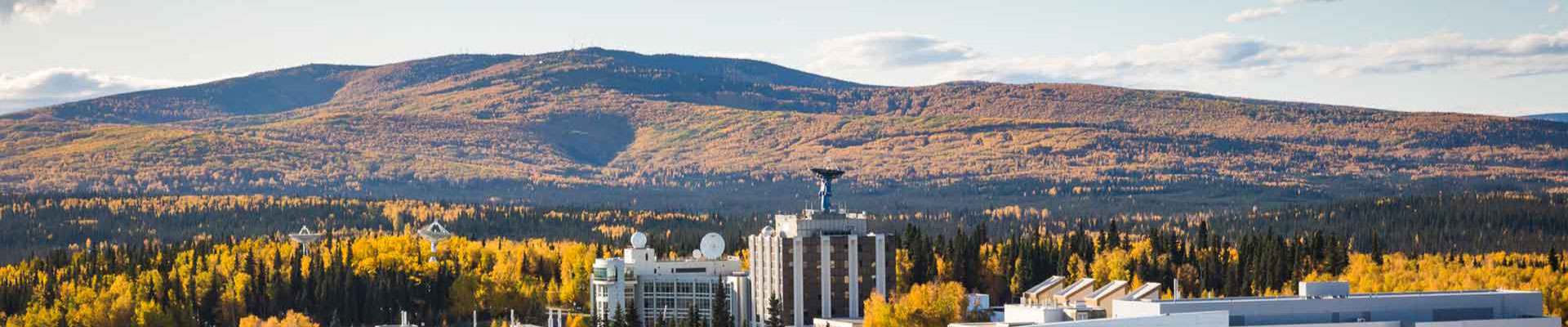 Aerial view of the west ridge of the Fairbanks Campus