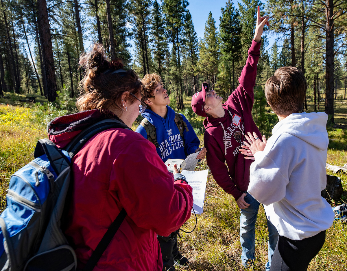 Photo of students at Lubrecht Forest