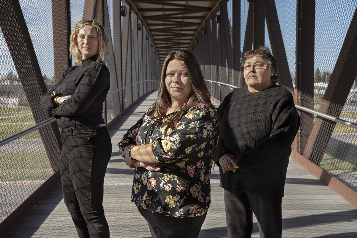 Morgan Slemberger, director of UM’s Women’s Entrepreneurship & Leadership (left to right); Dacia Whitworth, College of Business instructor at Salish Kootenai College; and Marlene Doney, Business Division chair at Blackfeet Community College, will establish a new program funded by the Google.org Impact Challenge for Women and Girls to help Ingenious women entrepreneurs.