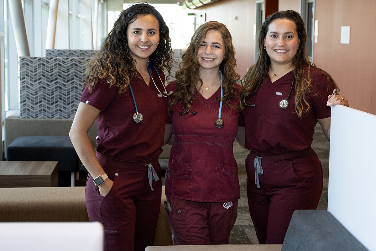 Photo of the three nursing students who are going to India