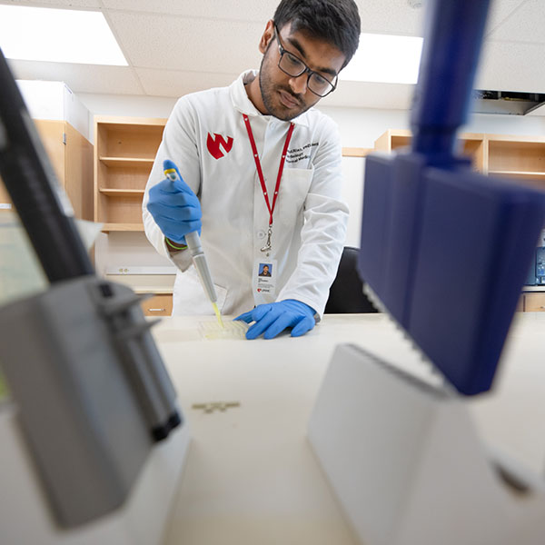 Graduate student in a lab