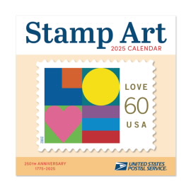 USPS Stamp Art 2025 Wall Calendar