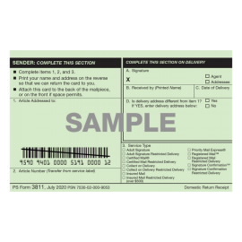 Domestic Return Receipt Forms