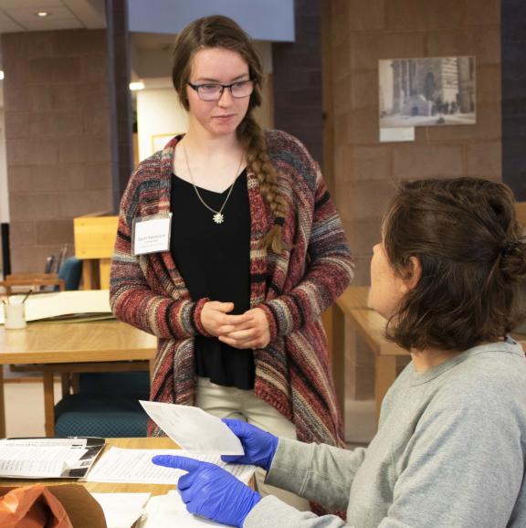 person performing research in the AHC Reading Room