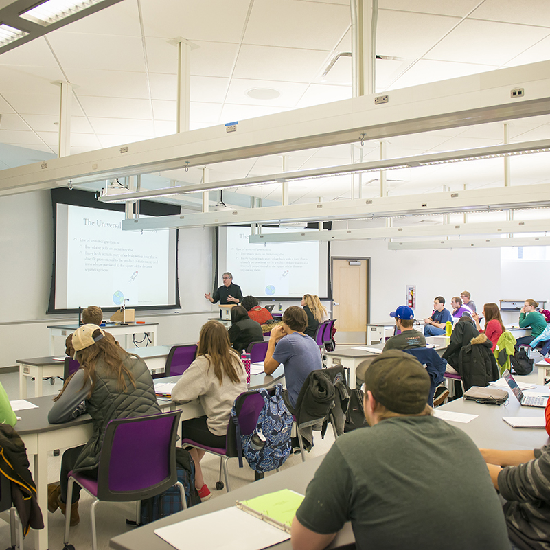 A teacher in a classroom