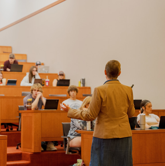 Professor teaching a class