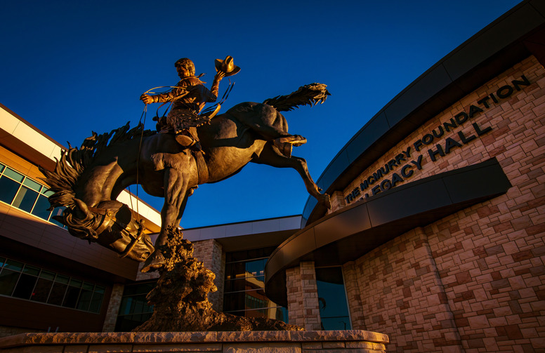 bucking horse statue.