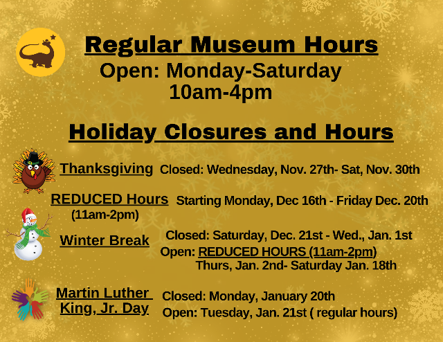 graphic with museum holiday hours