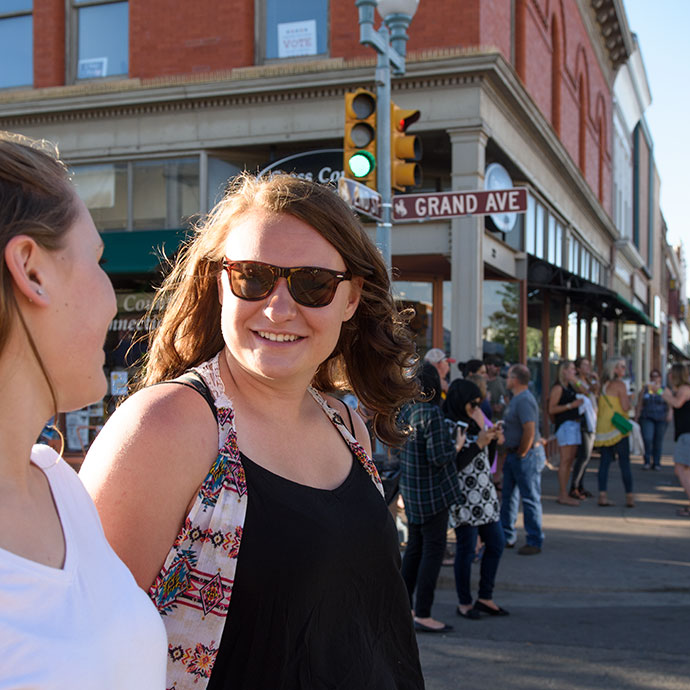 People enjoying downtown Laramie