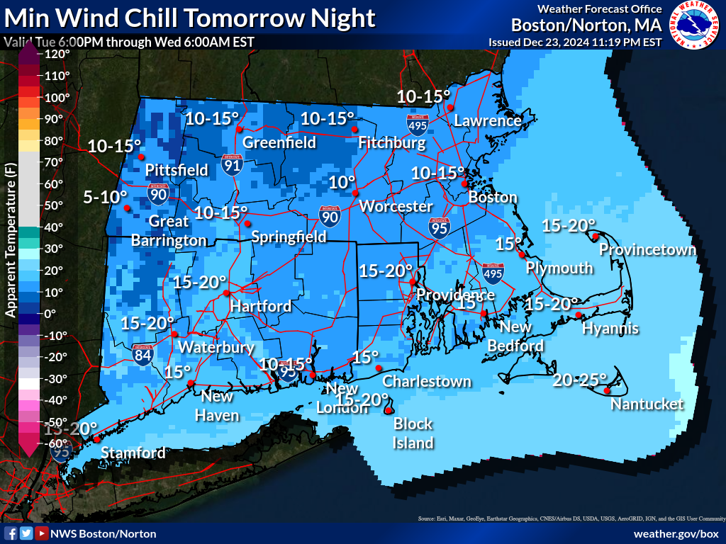 Map that displays the 3rd period Minimum Apparent Temperature.