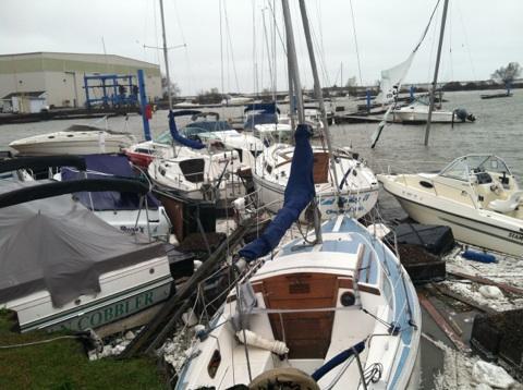 damage at Cleveland area marinas