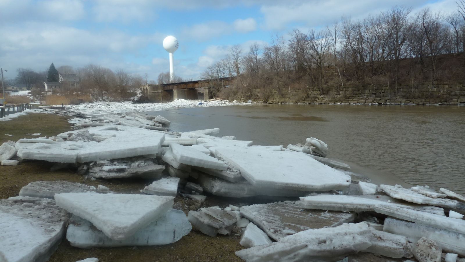 Vermilion River Ice from NWS ice jam flood survey