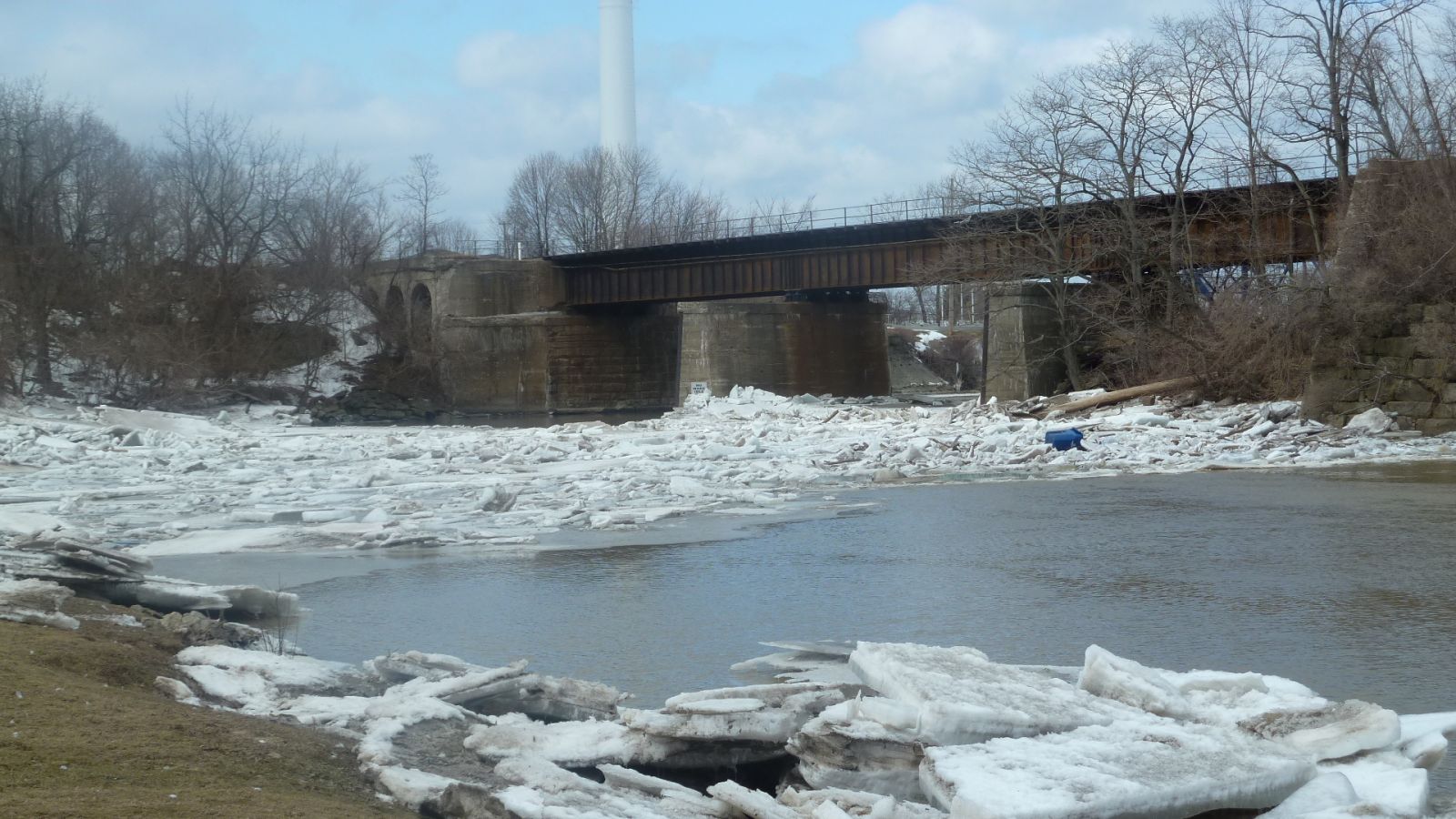 Vermilion River Ice from NWS ice jam flood survey