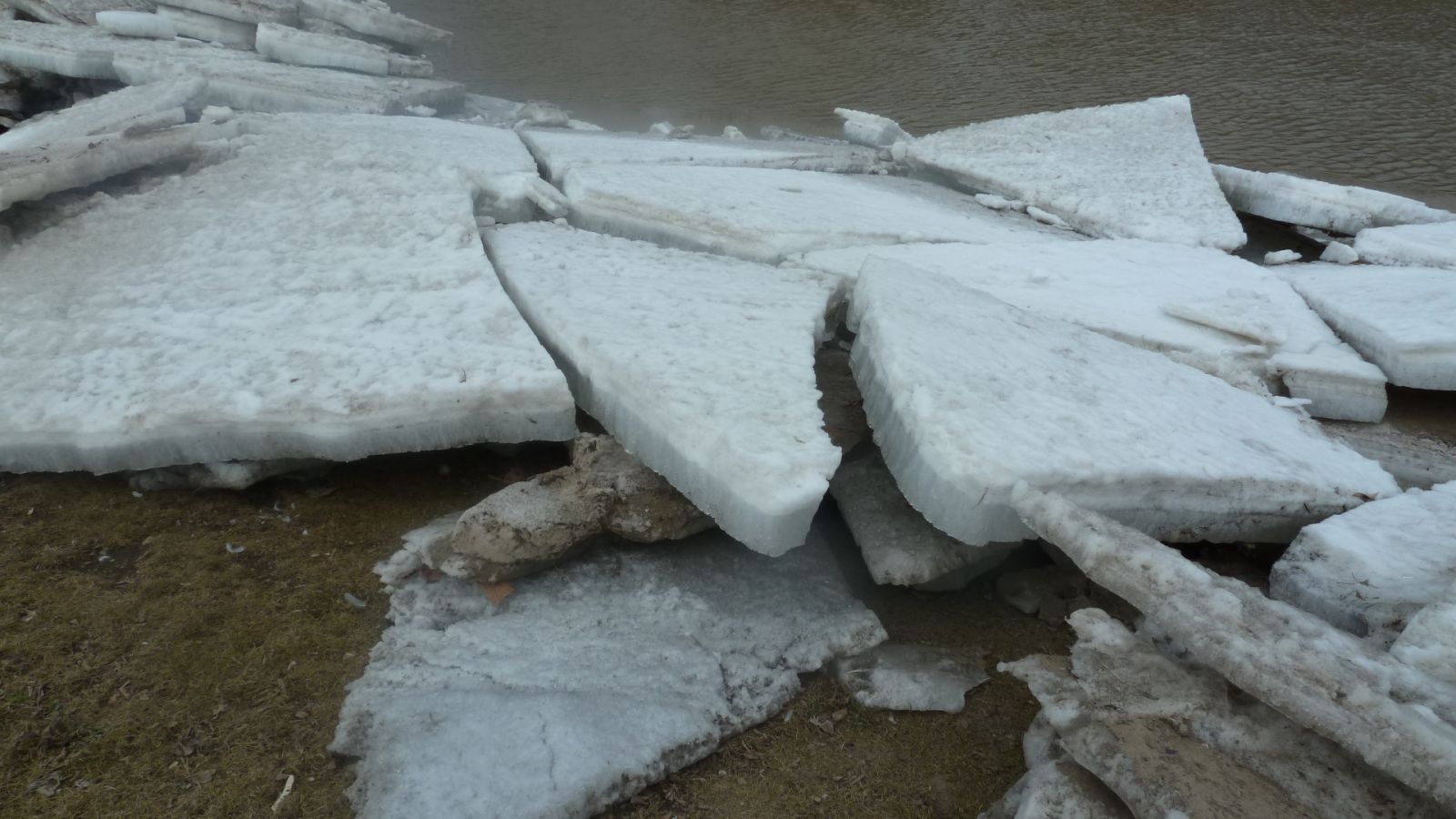 Vermilion River Ice from NWS ice jam flood survey