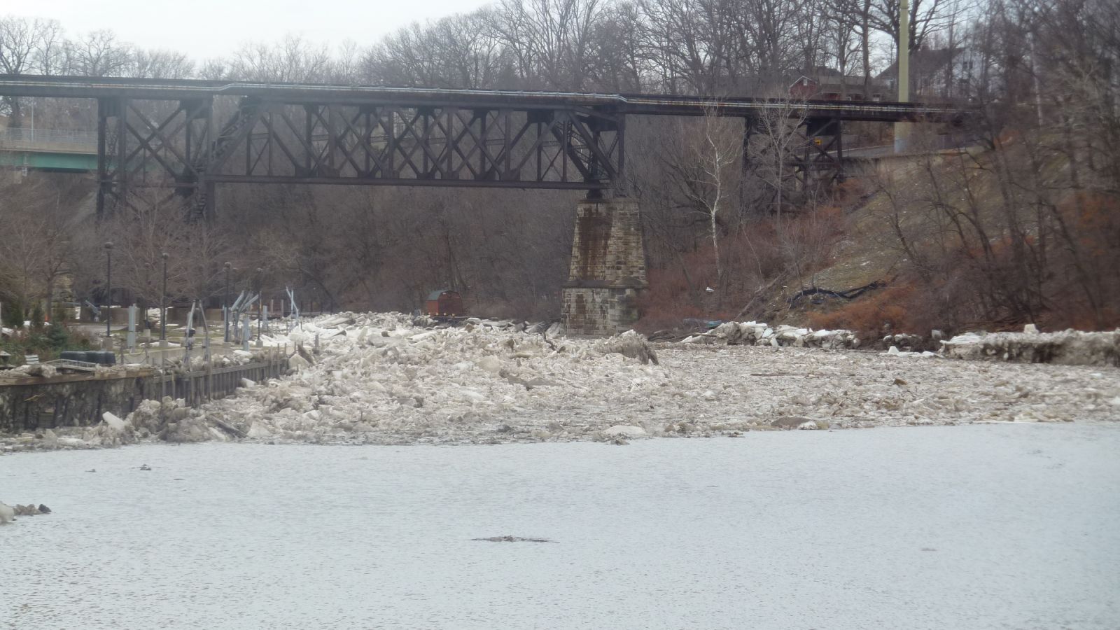 Rocky River Marina - ice jam