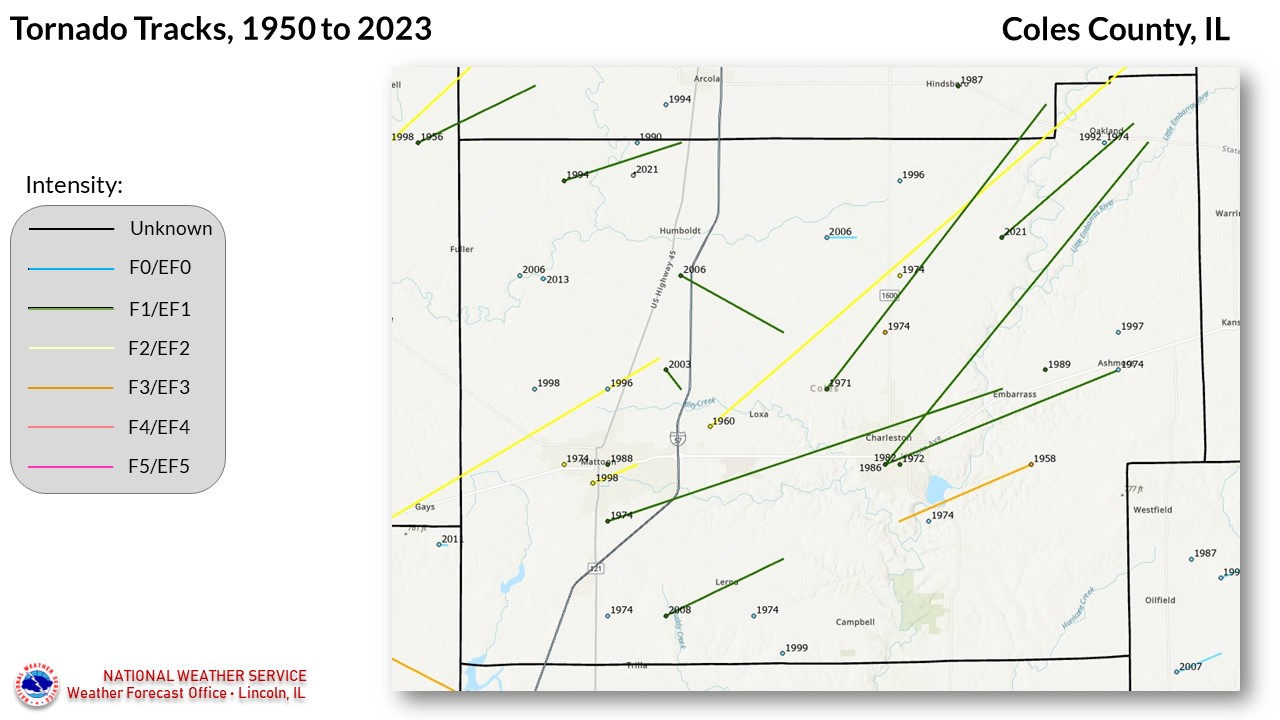 Coles County tornadoes since 1950