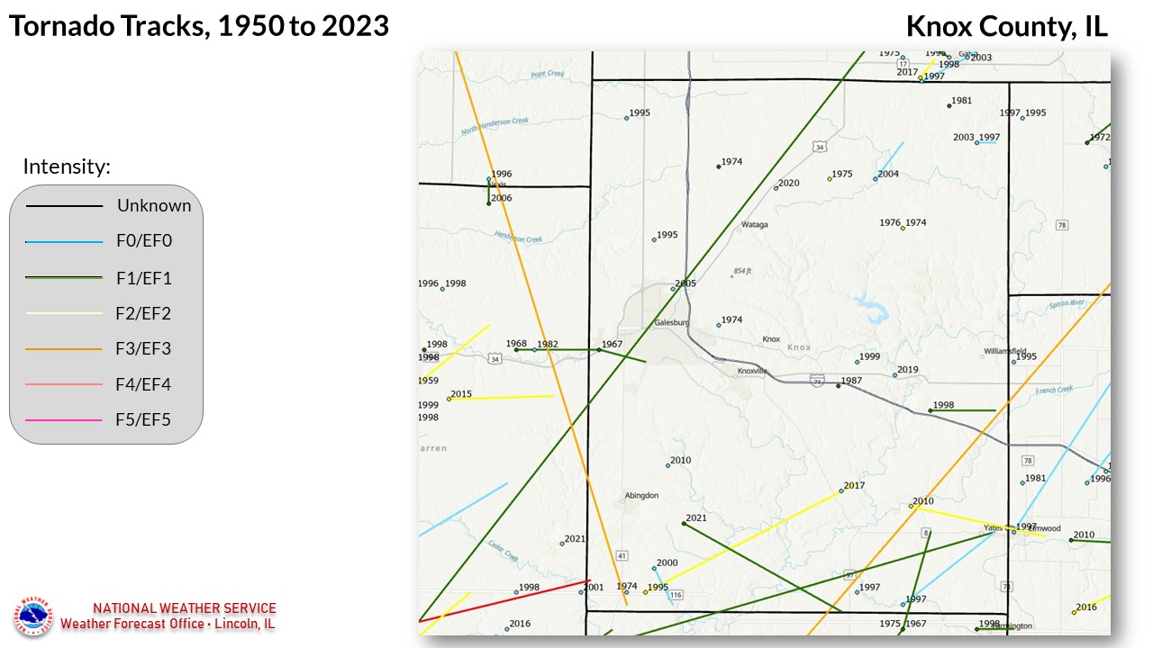 Knox County tornadoes since 1950