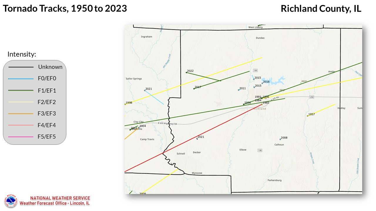 Richland County tornadoes since 1950