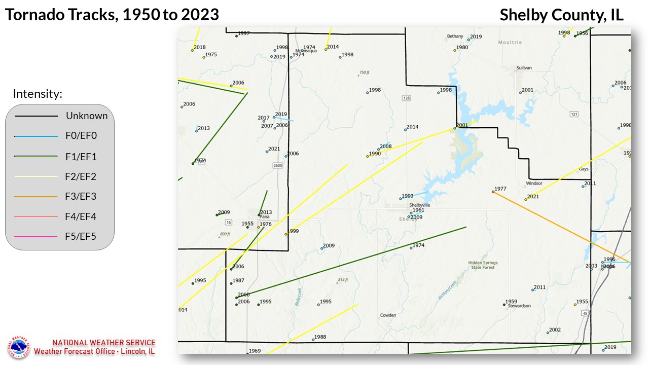 Shelby County tornadoes since 1950