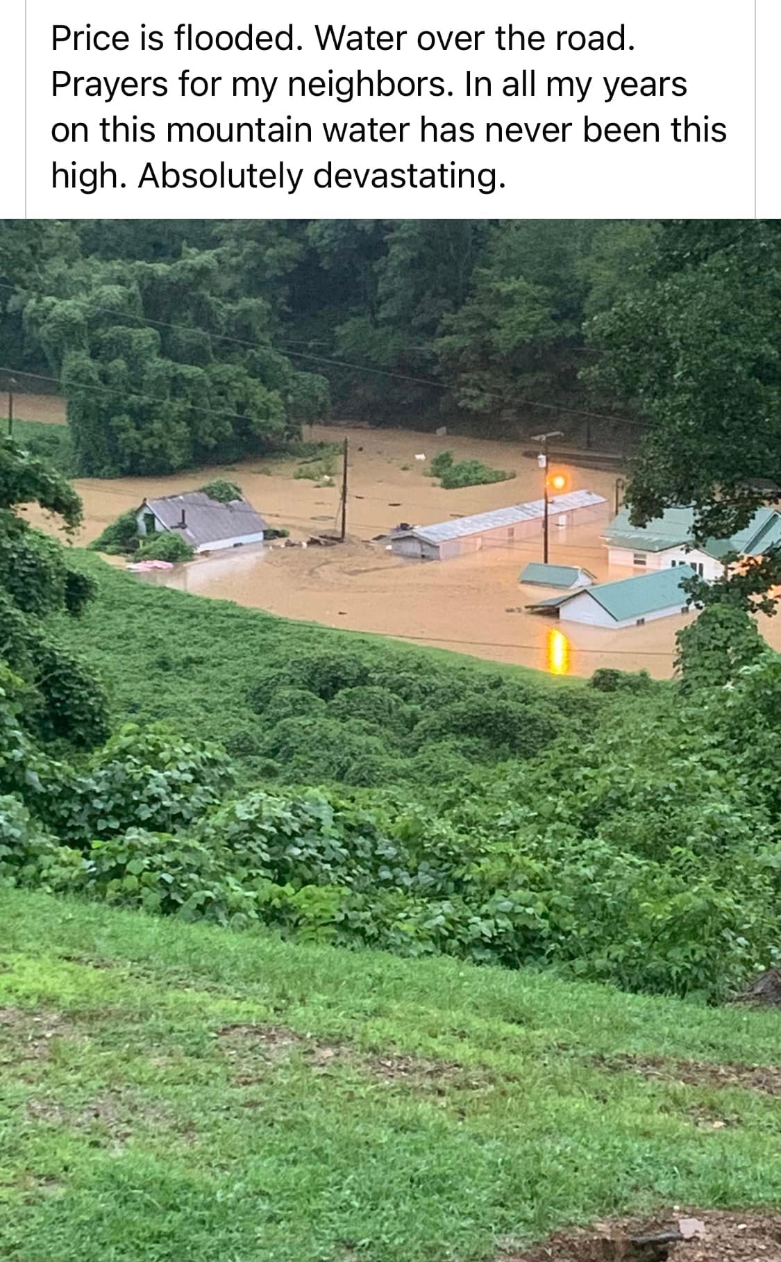 Catastrophic flooding in Price, KY