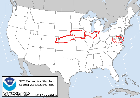 Watches valid Wednesday evening, June 4, 2008.