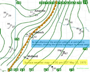 4 pm CDT (2100Z) surface map on May 11, 2004. Click on the map for a larger view.