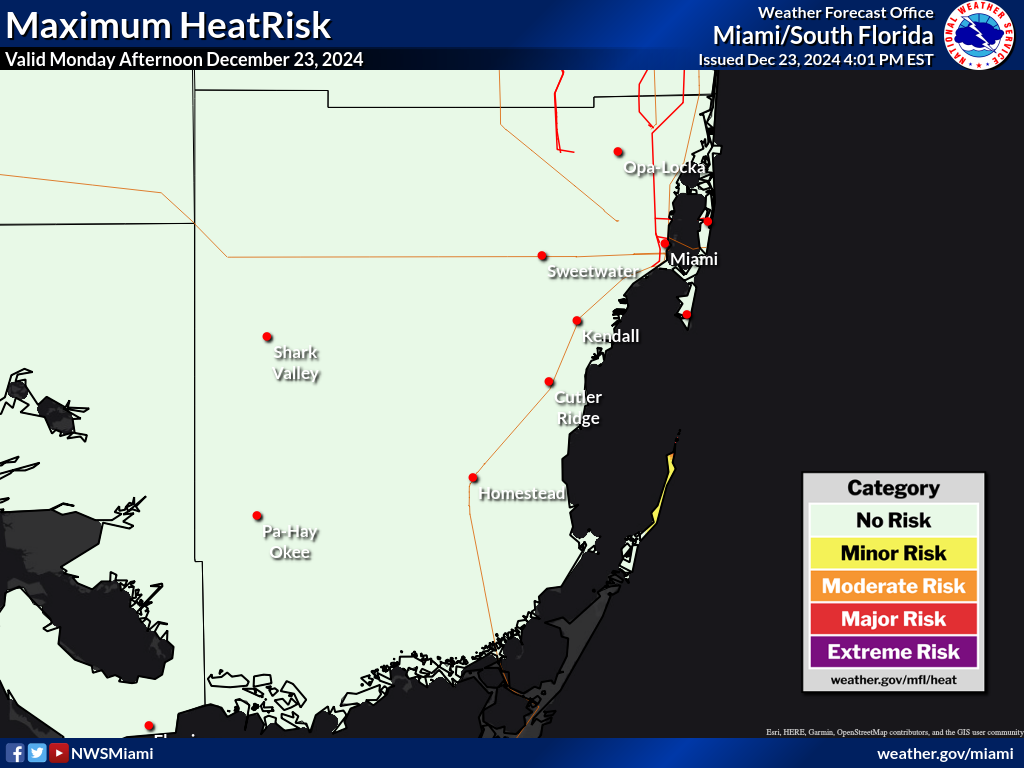 Maximum HeatRisk for Day 1