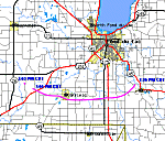 Map of Oakfield Tornado Path