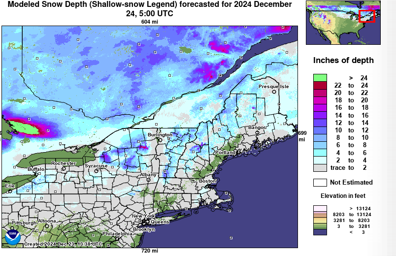 Image of Current Snow Depth ending at 12Z.