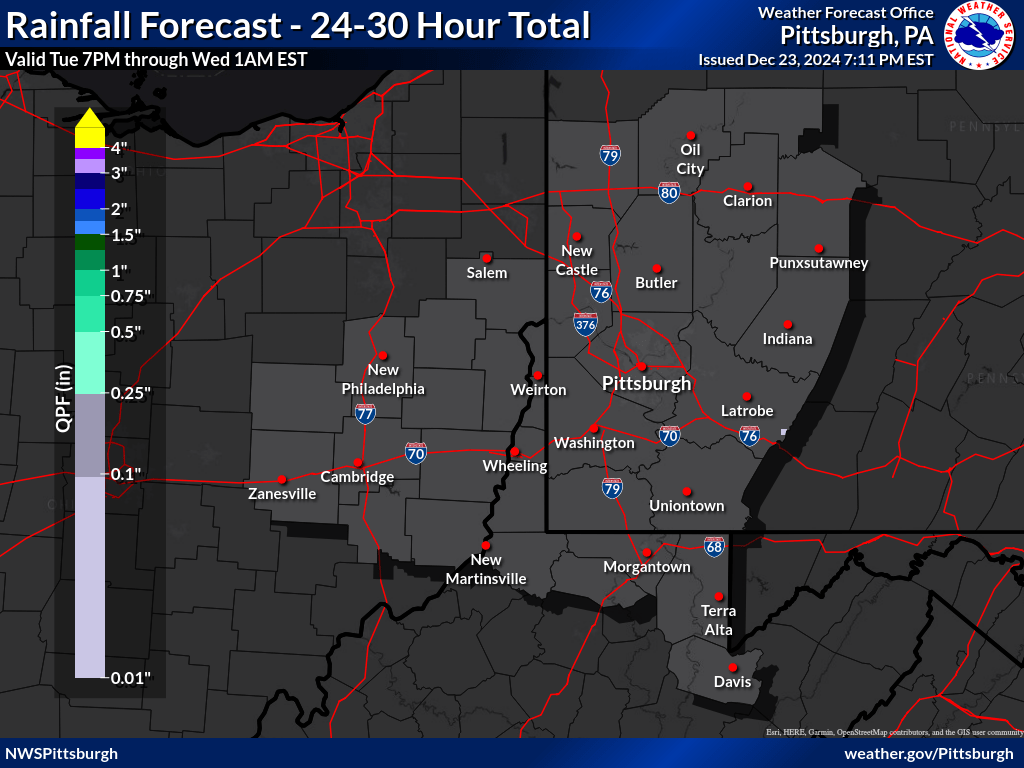 24 to 30 hour QPF forecast