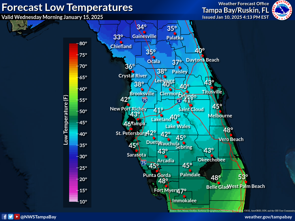 Expected Low Temperature for Night 5