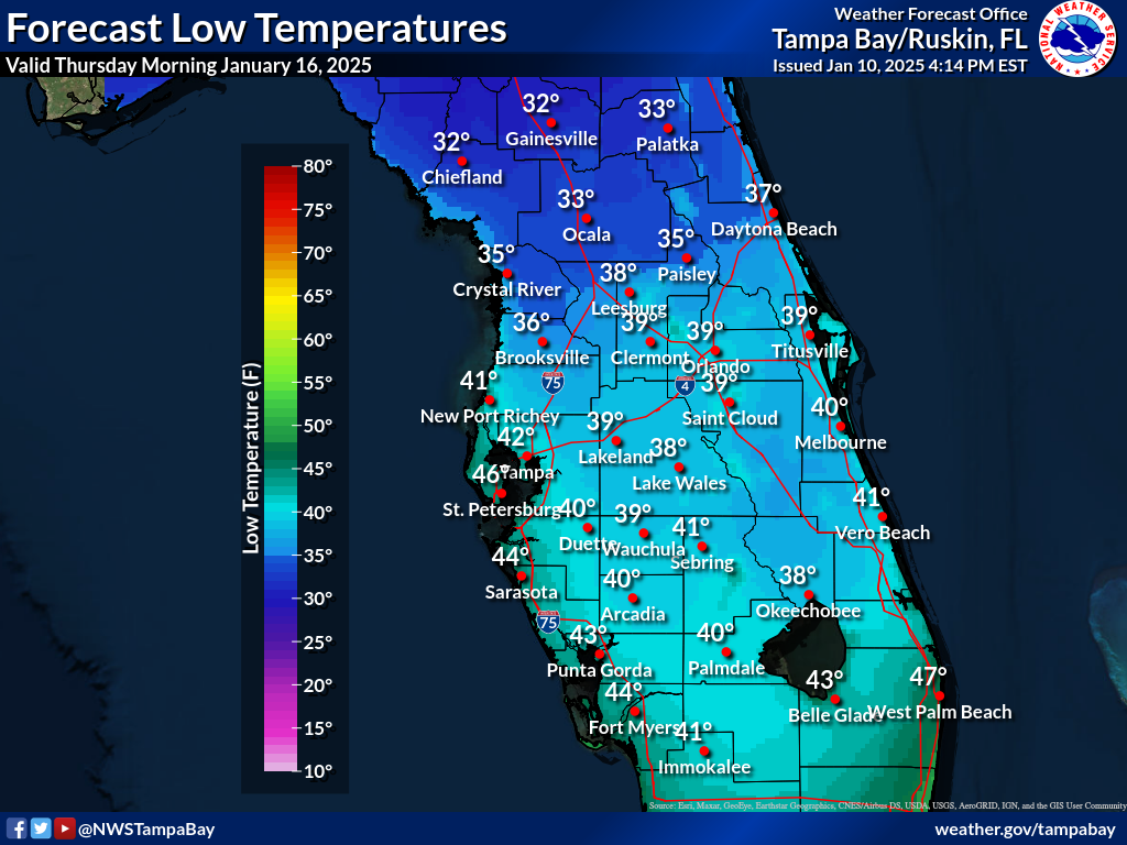 Expected Low Temperature for Night 6