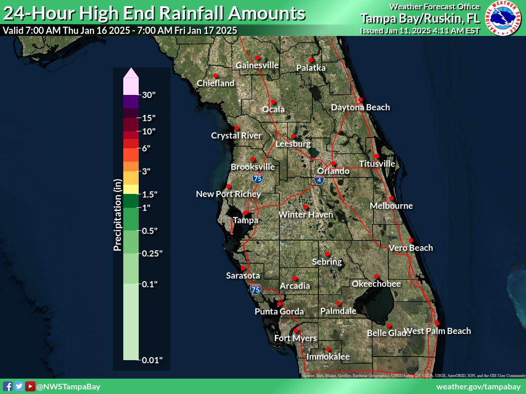 Greatest Possible Rainfall for Day 6