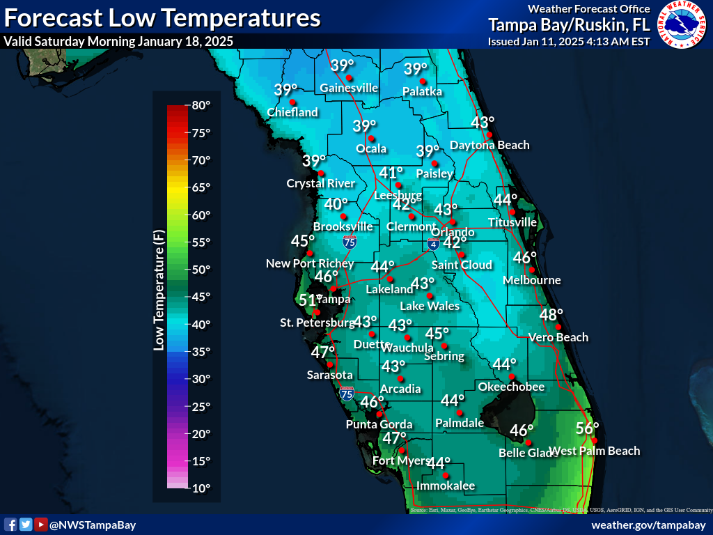 Expected Low Temperature for Night 7