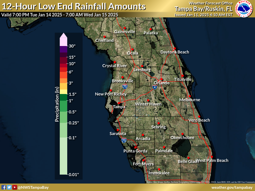 Least Possible Rainfall for Night 4