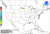 Day 1 probability of freezing rain accumulating greater than or equal to 0.01 inch.