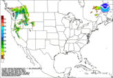 Day 3 probability of snow accumulating greater than or equal to 1 inch.